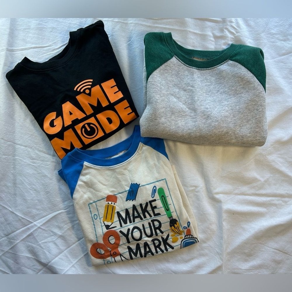 Cat & Jack Jumping Beans Boys Graphic Tee Raglan Shirt Sweatshirt Lot Size‎ 4-5